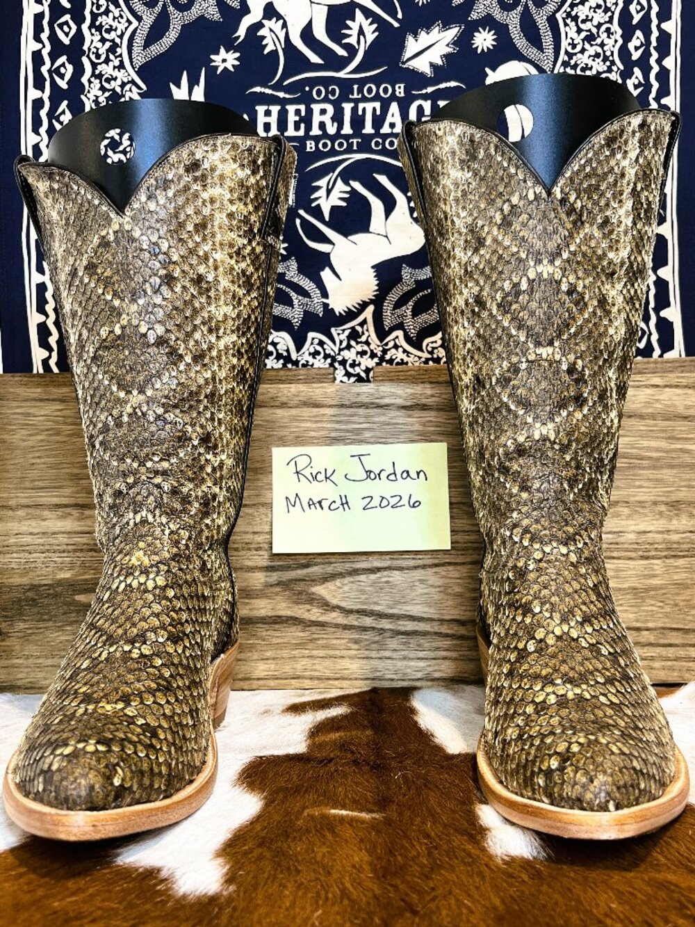Caboots Full Genuine Rattlesnake Cowboy Boots in Men's 10.5D/11D